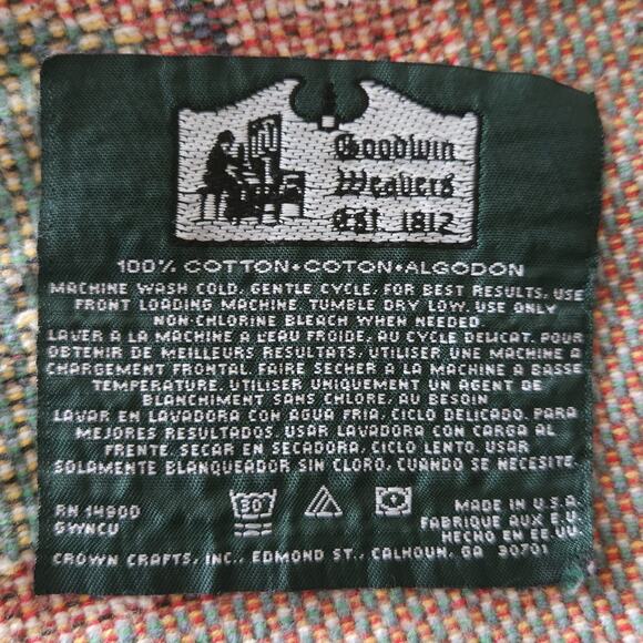 Goodwin Weavers Throw Blanket Dog Tapestry Green Christmas Cottage Vtg 44x65 USA - Picture 10 of 11